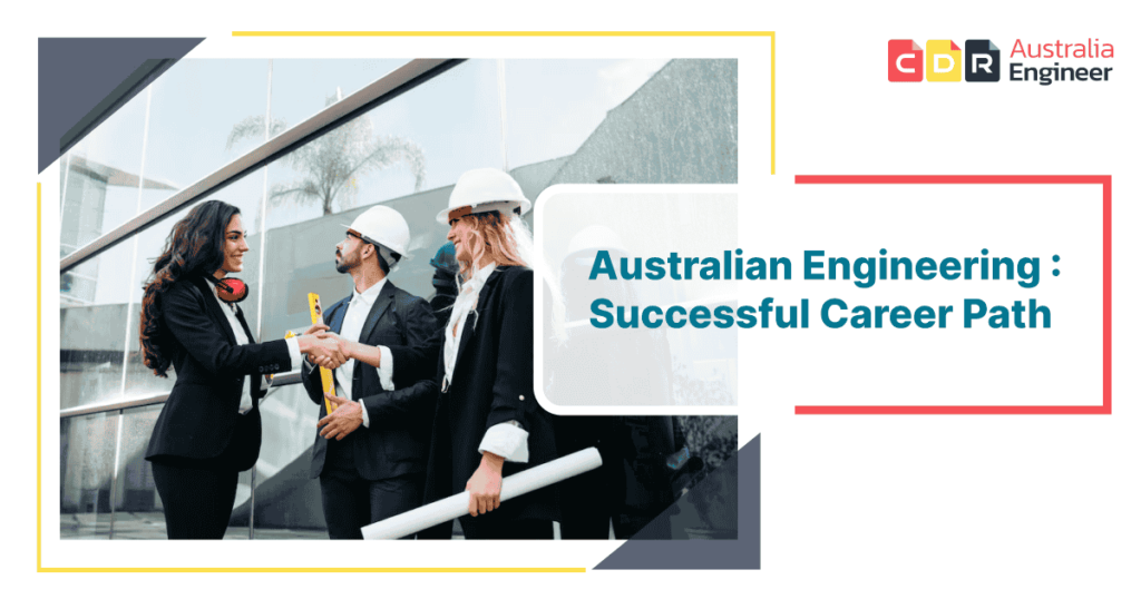 Group of engineers discussing a successful career path in Australian engineering industry.