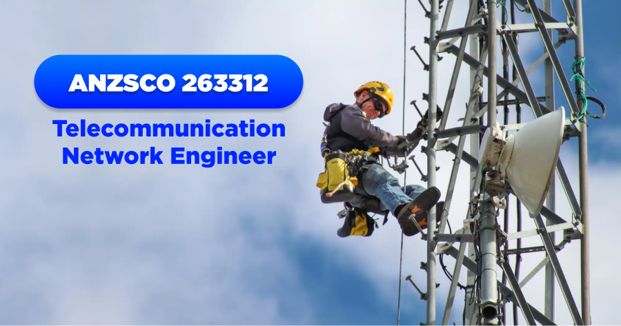 ANZSCO 263312 Telecommunication Network Engineer analyzing network infrastructure.