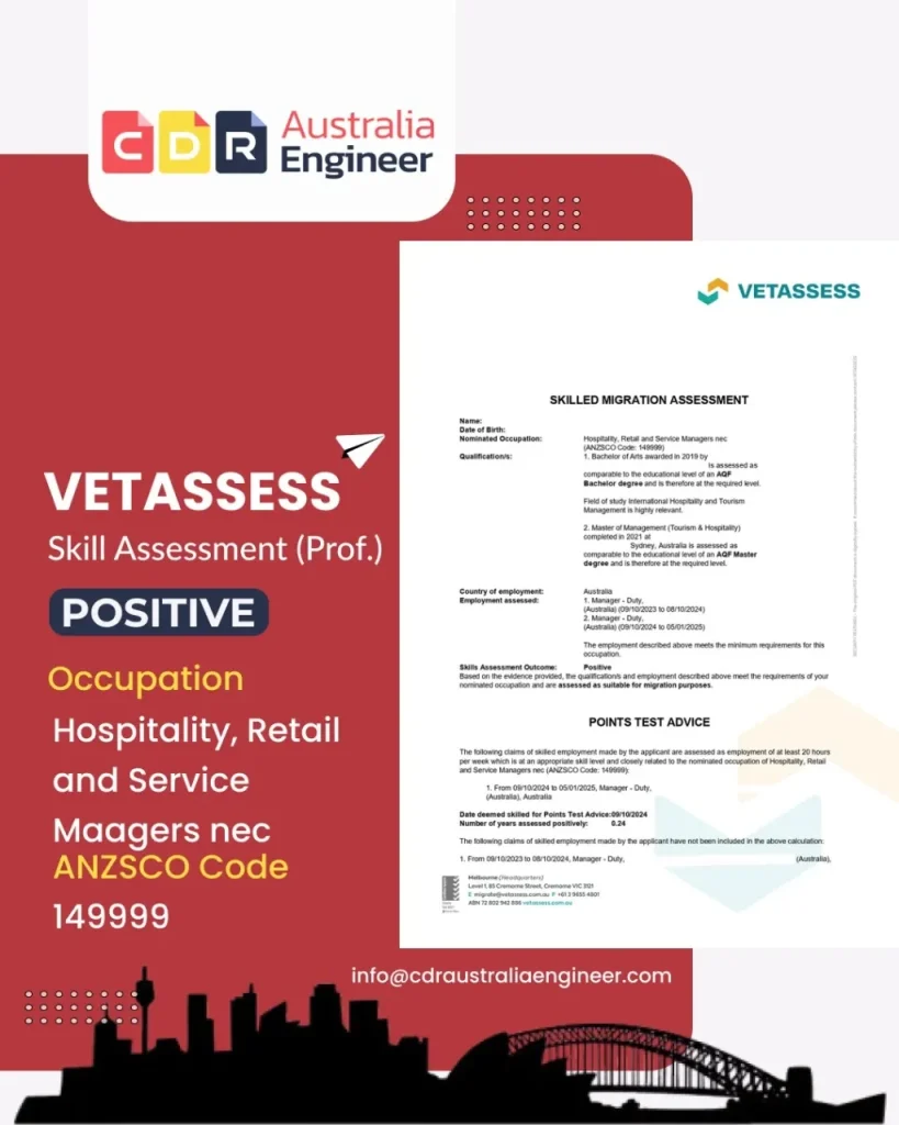 successful VETASSES skill assessment