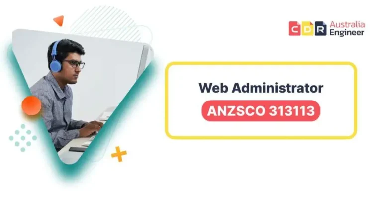 ANZSCO 313113 Web Administrator is working on his laptop with headphones on