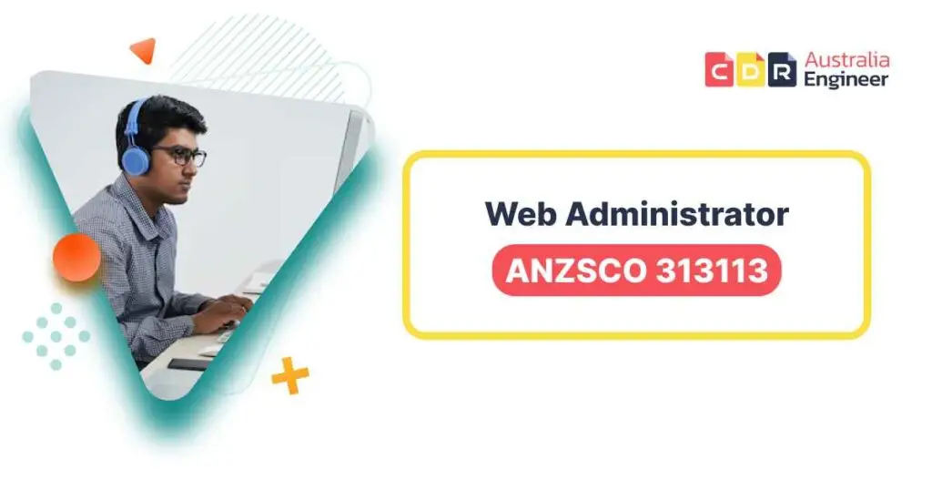 ANZSCO 313113 Web Administrator is working on his laptop with headphones on